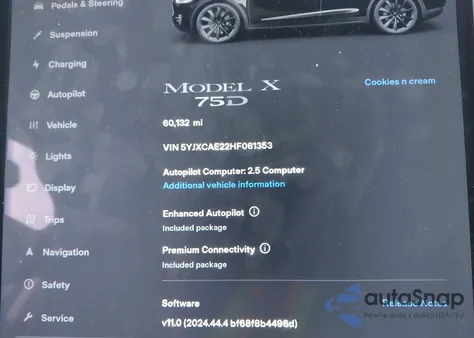 2017 Tesla Model X 100D/75D/90D из США, поврежденный, VIN 5YJXCAE22HF061353